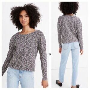 MADEWELL Puff Sleeve Multicolor Knit Sweater